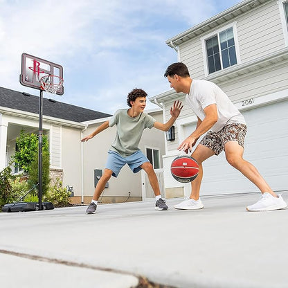Lifetime NBA Houston Rockets Portable Basketball Hoop, Adjustable Height 7.5-10 Ft, 44 Inch Shatterproof Fusion Backboard, Base with Wheels