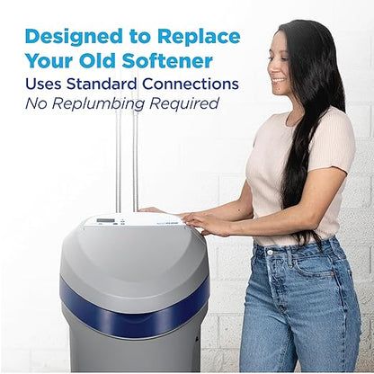 EcoPure EPS110 Whole House Water Softener for Small Households – AutoSense AI Technology, High-Efficiency Salt Usage, Compact Space-Saving Design