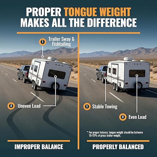 TowPilot Trailer Tongue Weight Scale - 2200 lb Capacity, Trailer Tongue Scale for Travel Trailers, RVs & Campers, ZEROLOCK Precision Calibration System for Boat & Cargo Trailers - Silver