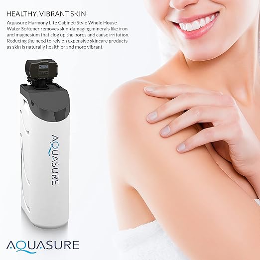 Aquasure Harmony Lite All-in-One 34,000 Grains Whole House Water Softener with Pleated Sediment Pre-Filter System | Reduces Hardness and Improves Water Quality | for 1-3 bathrooms