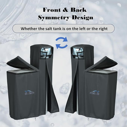 Santiano Water Softener Cover - All-Season Use,900D waterproof Oxford，Shield Your Outdoor Water Softener!Transparent Window Design,Dustproof, Waterproof, Sun Protection,(64x40x16 Inches, Black) .