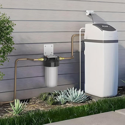 4-Stage Whole House Salt-Free Water Softener Alternative, Scale Prevention Water Filter with 3/4" Metal Ports, Compact 25K Gallons Capacity for Chlorine, Iron, Manganese, Sediment, Taste & Odor