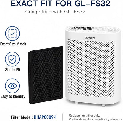AZEUS GL-FS32 5-in-1 Air Purifier Filter Replacement, True HEPA H13 with Activated Carbon & Pre-Filter, Compatible with GL-FS32, 1-Pack