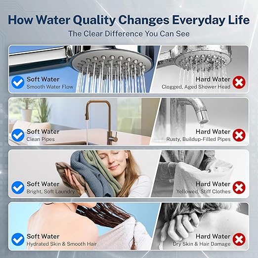 iSpring WCSTB45KG Whole House Water Softener System, 45,000 Grains High Capacity Water Softener Removes Hard Water and Scale, Automatic Backwash and Regeneration, for Whole House & Commercial Use