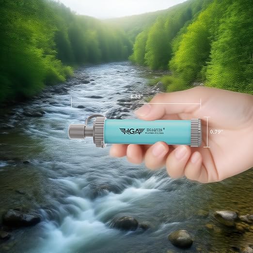 4 Packs of Water Filter Straws, Portable Personal Water Filtration System, Ultrafiltration Water Purifier, Emergency Preparedness for Camping, Hiking, Drinking, Travel, Hunting, and Family Outings