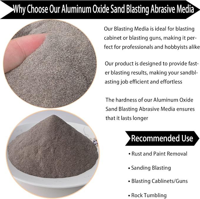 6 LBS #100 Aluminum Oxide Medium to Fine Sand Blasting Abrasive Media for Blasting Cabinet or Blasting Guns (6 Pounds-100 Grits)