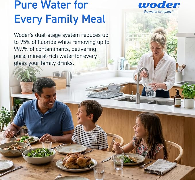 WD-FRM-L Replacement Cartridge, Up to 95% Fluoride Reduction, US Made | Exclusive 1st Stage for WD-D-FRM-G4-DC & JG Systems, Tool-Free Auto Shut-Off Swap, Pairs with WQA Cert Stage 2, 1-Yr Warranty
