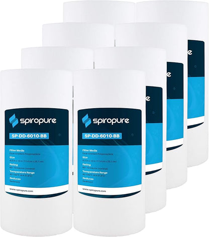 SpiroPure SP-DD-6010-BB 10x4.5 BB 10 Micron Spun Melt-Blown Polypropylene Water Filter Cartridge SDC-45-1010 (Case of 8)
