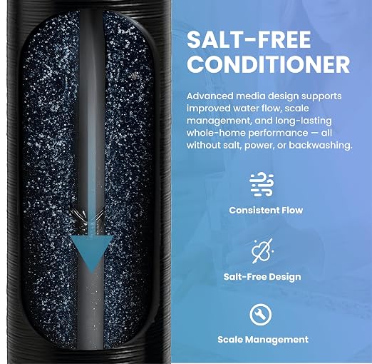 LiquaGen Salt-Free Water Conditioner with Carbon/KDF Pre-Filter | Whole House Anti-Scale System | Reduces Mineral Build-Up | Eco-Friendly, Low Maintenance Water Softener Alternative (20 GPM)