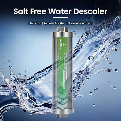 Salt-Free Water Descaler Sysrem – Central Whole-House Water Softener, 3/4" NPT, Polarization System, Prevents Scale Without Salt or Chemicals