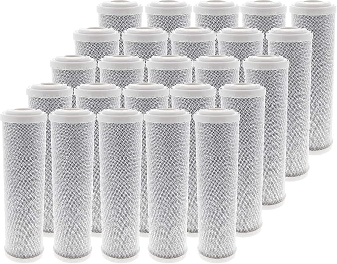 Tier1 10 Micron 10 x 2.5 Water Filter | Whole House Carbon Block Water Filter Replacement Cartridge | Compatible with Pentek EPM-10, 155634-43, EP-10, CB-25-1010 | 2.5 x 10 Water Filter (25-Pack)
