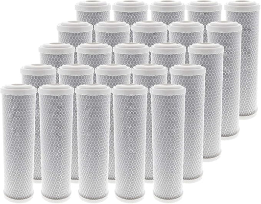Tier1 10 Micron 10 x 2.5 Water Filter | Whole House Carbon Block Water Filter Replacement Cartridge | Compatible with Pentek EPM-10, 155634-43, EP-10, CB-25-1010 | 2.5 x 10 Water Filter (25-Pack)
