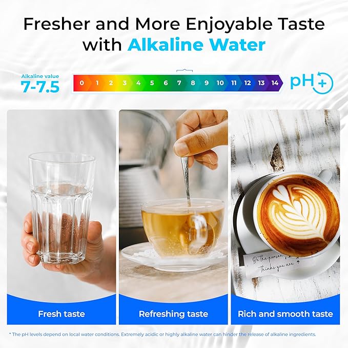 Waterdrop WD-10ALK Water Filter Replacement for Waterdrop TSB-ALK 8 Layer High Capacity Alkaline Under Sink Water Filtration System, 12 months Under Sink Water Filter, Reduces Bad Taste & Odor