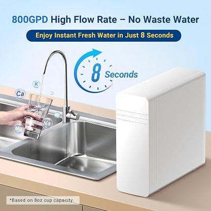 TOVASTY Ultra-Filtration Filter, Under Sink Water Filter System, 0.01 Micron Precision, High Capacity 4000 Gallons