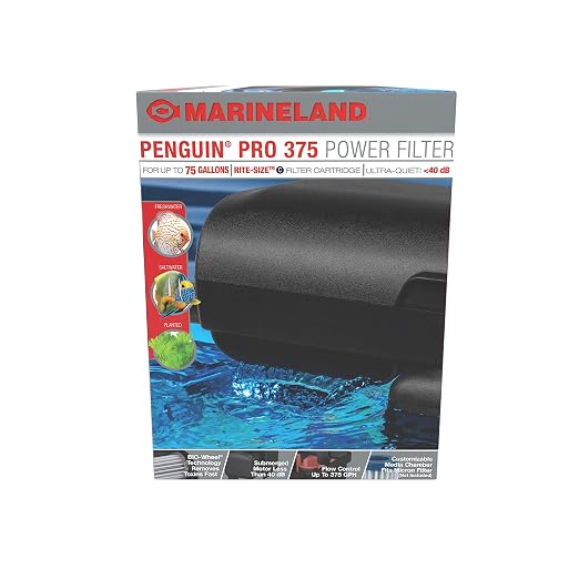Marineland Bio-Wheel Penguin 375 GPH Power Aquarium Filter, Ultra-Quiet Hang-On-Back Fish Tank Filter with Multi-Stage Filtration for Aquariums Up to 75 Gallons