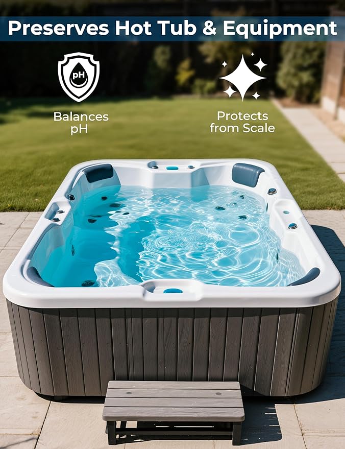 POOLACC pH Decreaser for Hot Tub Spa, Lowers pH and Total Alkalinity, Spa Maintenance Chemicals to Bring TA & pH Levels Down, Fast Acting pH Reducer Works with Any System, 22 oz