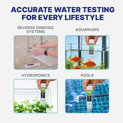 NU Aqua Digital Water Tester for Drinking Water - Instant 4-in-1 TDS Testing EC, and Temp - Perfect for RO Systems, Aquariums, Hydroponics and Pools