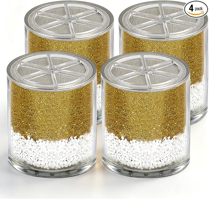 Shower Filter Cartridge Compatible with HammerHead Showers, 4 Pack | KDF media improves shower water quality for skin & hair. Compatible with HammerHead Showers. Easy tool-free setup.