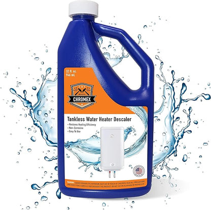 Chromex Tankless Water Heater Descaling Solution | Highly Effective Descaler Restores Heating Efficiency, 6 Quart, 32 fl oz (6)