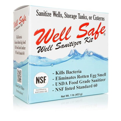 WELL SAFE Well Sanitizer Kit - Water Purification for Wells, Storage Tanks & Cisterns - Improves Well Water Smell and Taste - Easy to Use - USDA Food Grade Sanitizer and Well Water Treatment