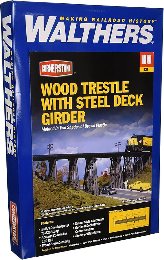 Walthers Cornerstone Series Kit HO Scale Trestle w/Steel Deck Girder Bridge