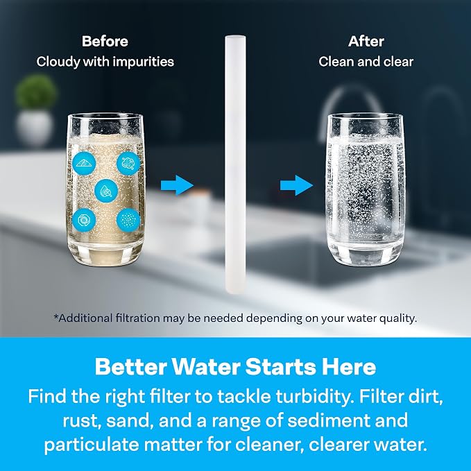SpiroPure SP-P50-40 40x2.5 50 Micron Spun Melt-Blown Polypropylene Sediment Water Filter Cartridge SDC-25-4050 (Case of 20)