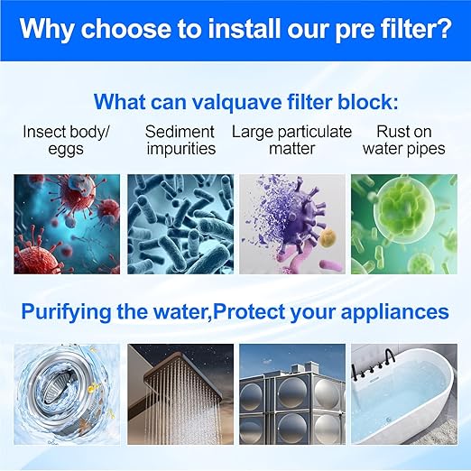 Spin Down Sediment Filter, 3/4 Inch Brass Whole House Pre-Filter | for Well Water & Tap Water, 40/200/500 Micron Reusable Stainless Steel Mesh, 1" MNPT + 3/4" FNPT BPA-Free Brass