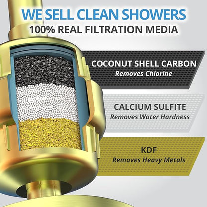 weAQUA Heavy Duty NO BS Shower Filter with Extra Replacement Cartridge – 99% Removal for Hard Water, Chlorine, Fluoride, Heavy Metals, Micro-Life, Organics and More