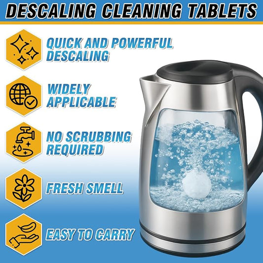 Kettle Descaler Tablet 36 Packs, Powerful Limescale Remover for Coffee Maker, Electric Kettle, Natural Citric Acid Formula, Hard Water Remover Tablets