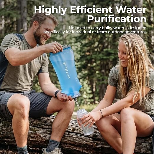 WRELS Gravity Water Filter 3L,Camping Water Filtration System with Purifier 0.1 Micron Hollow Fiber Filter for Camping, Backpacking & Travel BPA-Free