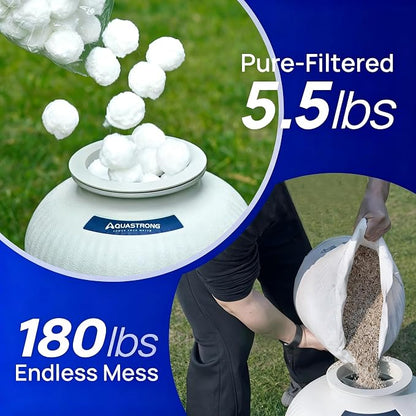 AQUASTRONG Pool Filter Balls for Sand Filters, 5.5 lbs Reusable Pool Sand Filter Balls (Replaces 180 lbs of Sand), Efficient Water Filtration Pool Filter Balls for Swimming Pools, Filter Pumps