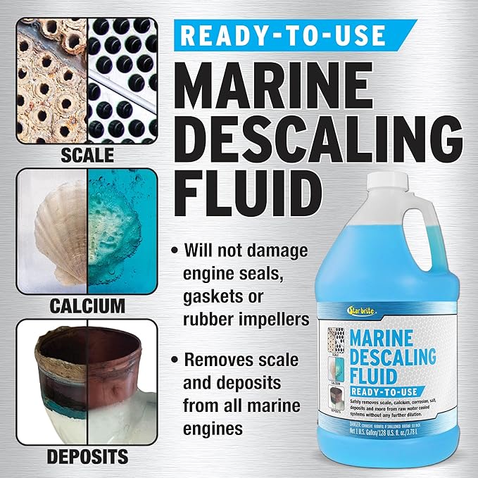 STAR BRITE Marine Descaling Fluid - Powerful, Ready-to-Use Engine Cleaner for Marine Deposits - 1 Gallon (084000)