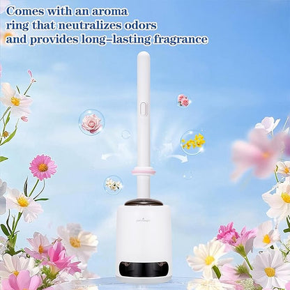 Disposable Toilet Brush,with 24 Refill Heads and Holder,Clean Brush Starter Kit,with 1 Toilet Wand, 1StorageCaddy and,3Fragrant Tablet, Toilet Wand Kit,Deep Cleaning Bathroom.