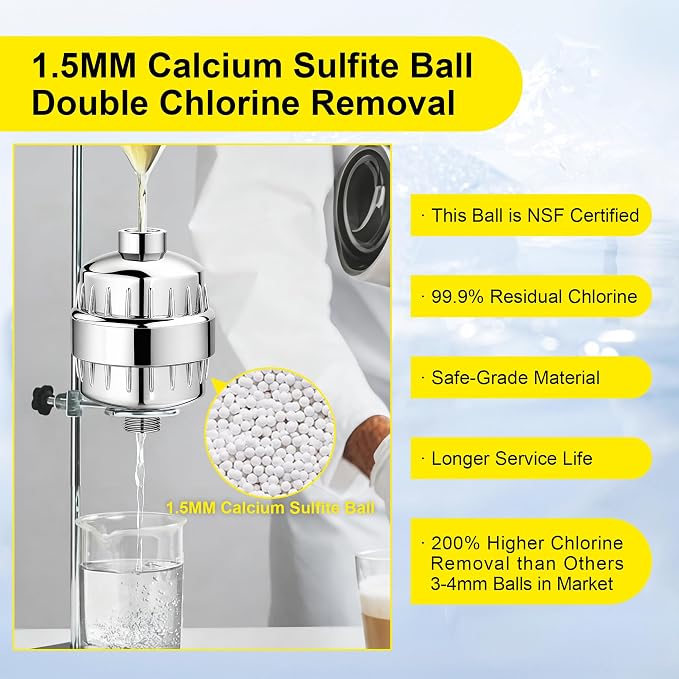 Premium More Efficient Popular Shower Filter, High Revitalizing Shower Filter for Hard Water Remove Chlorine, and Dramatically Refresh Water Condition, Improve Your Skin and Hair, DSF001