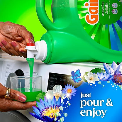 Gain Liquid Laundry Detergent, Now with Odor Defense, Waterfall Delight Scent, 132 fl oz, 100 Loads (Packaging May Vary)