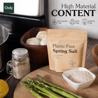 Ancient Spring Salt - Organic, Natural - Microplastic & Toxin Free - 7oz Pouch