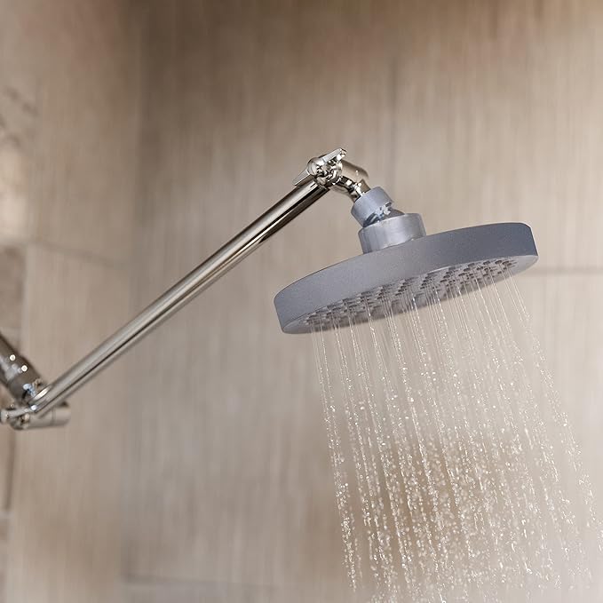 SparkPod Shower Head - High Pressure Rain - Premium Quality Luxury Design - Easy Clean Adjustable Replacement for Your Bathroom Shower Heads (Charcoal Grey, 6 Inch Round)