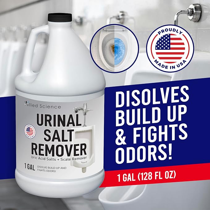 Allied Science Urinal Salt Remover - Uric Acid Salts Scale Remover Unclogs Urinals and Removes Uric Acid Odors - 4 Gallons
