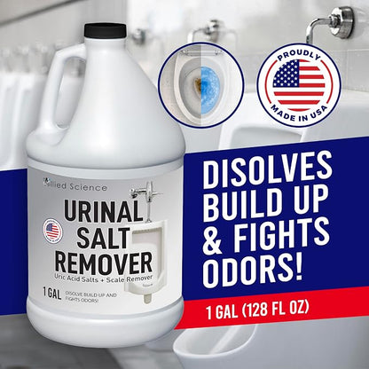 Allied Science Urinal Salt Remover - Uric Acid Salts Scale Remover Unclogs Urinals and Removes Uric Acid Odors - 4 Gallons