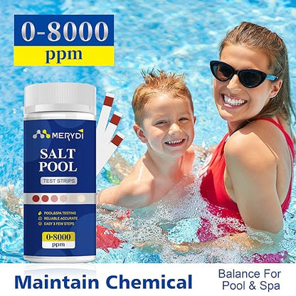 Saltwater Pool Test Strips, 0-8000 ppm, Salt Test Strips