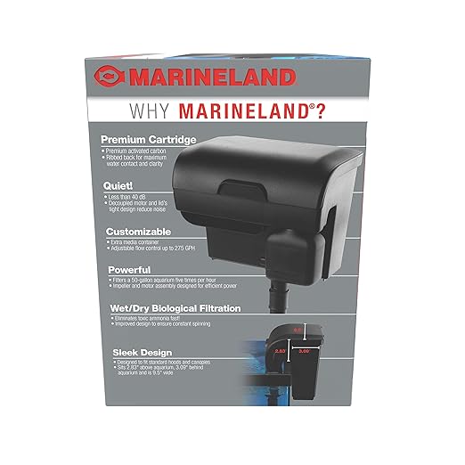 Marineland Bio-Wheel Penguin 275 GPH Power Aquarium Filter, Ultra-Quiet Hang-On-Back Fish Tank Filter with Multi-Stage Filtration for Aquariums Up to 50 Gallons