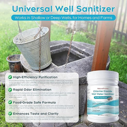 Powerful Well Water Purifier – Effectively Helps Reduce Iron Buildup & Sulfur Odors – Easy DIY Solution for Cleaner, Fresher-Tasting Water – Food-Grade Formula