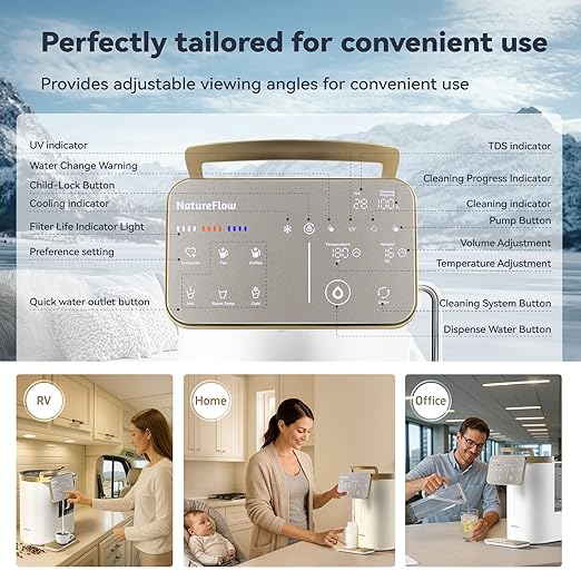 Y60AC（2nd Gen Cold & Hot Countertop Reverse Osmosis Water Mineralization System— Natural Mineral Activation, 10-Stage RO Filtration,Ultra Dual UV, Alkaline Water, 11-Temperature