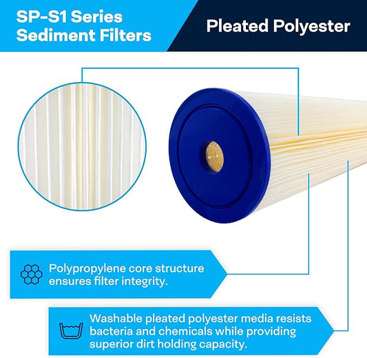 SpiroPure 10x4.5 20 Micron Sediment Water Filter S1-BB 155405-43 (8 Pack)