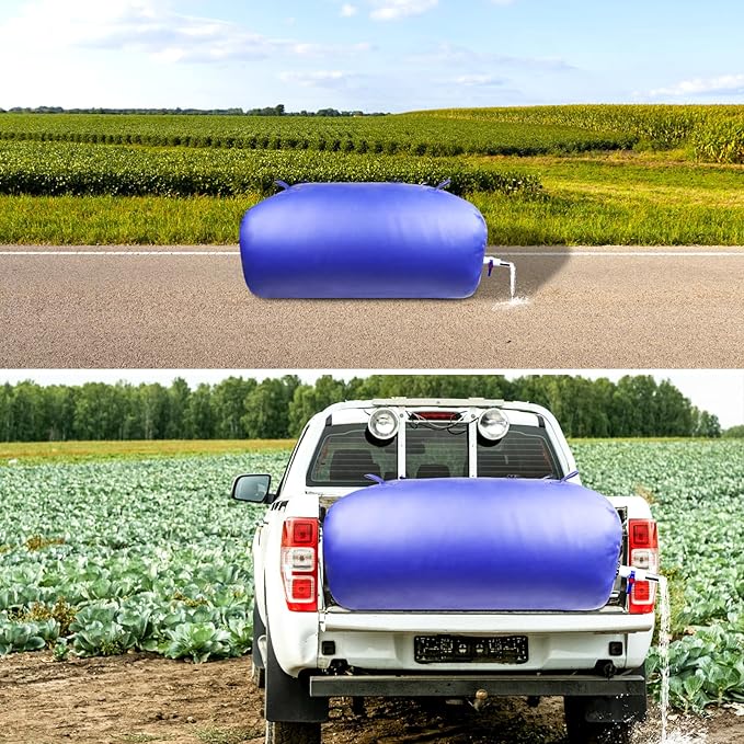 Heavy-Duty Water Storage Bladder - 264.2Gal/1000L with Stainless Steel Fittings, Leak-Proof & Durable Cistern – Portable Tank for Emergency, Farming, Camping, and RV Use