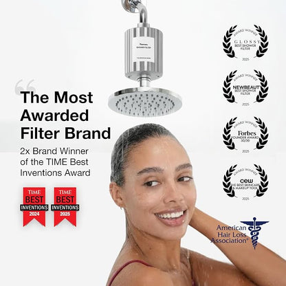 Filterbaby Signature Shower Filter, Sensitive Skin & Hair, Expert Developed | Lab Tested to Reduce up to 99% Chlorine & Chloramine, Reduce Common Water Impurities, Strong Water Flow, Easy Install, Chrome