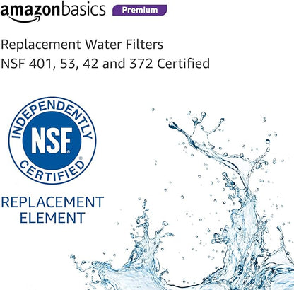 Amazon Basics Replacement Water Filter Cartridge Compatible with GE MWF Refrigerator, Easy to Install, NSF/ANSI 42 Certified, Reduces Lead, 1-Pack