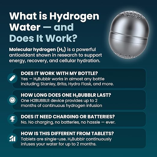 DYLN H2Bubblr Reusable Molecular Hydrogen Water Enhancer | Magnesium-Based Hydrogen Generator | Tablet Alternative | Works with Any Bottle, Cup, Pitcher or Container | Lasts Up to 2 Months (4 Pack)