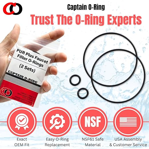 Captain O-Ring – Replacement O-Rings for PUR Plus Sink Faucet Filters (2 Sets)