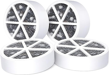 Crystal Quest Bath Ball Replacement Cartridge – Removes Chlorine, PFAS & Odors – Easy-to-Install Water Filter – Eco-Friendly, Durable & Skin-Safe – Built in the USA [4 Pack]